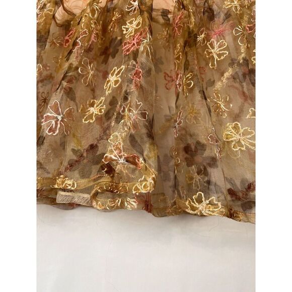Fleurs Elegant Additions Natural Silk Fairycore Embroidered Skirt Small Festival - Picture 3 of 8